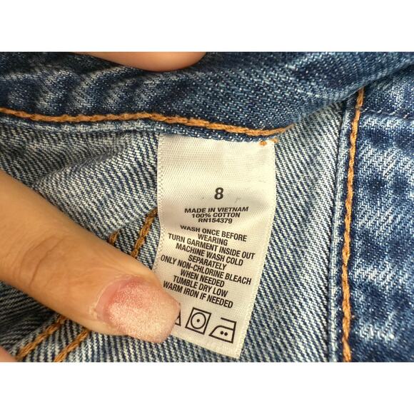 Aeropostale 90s Super High Rise Straight Button Fly Distressed Denim Cotton 8 - Picture 6 of 6